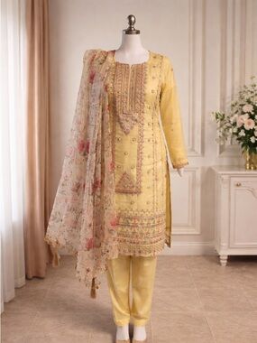 Elegant Embroidered Shalwar Kameez Set/Size Large